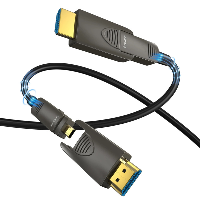HDMI2.1D-FO-8K-100 - Цифровий оптичний кабель HDMI, роздільна здатність 8К 60Hz, версія 2.1 HDMI штекер