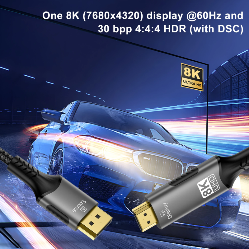 DP2HDMI8K-MM-03 - Цифровой кабель DisplayPort 1.4, штекер> HDMI 2.1 штекер, 8K