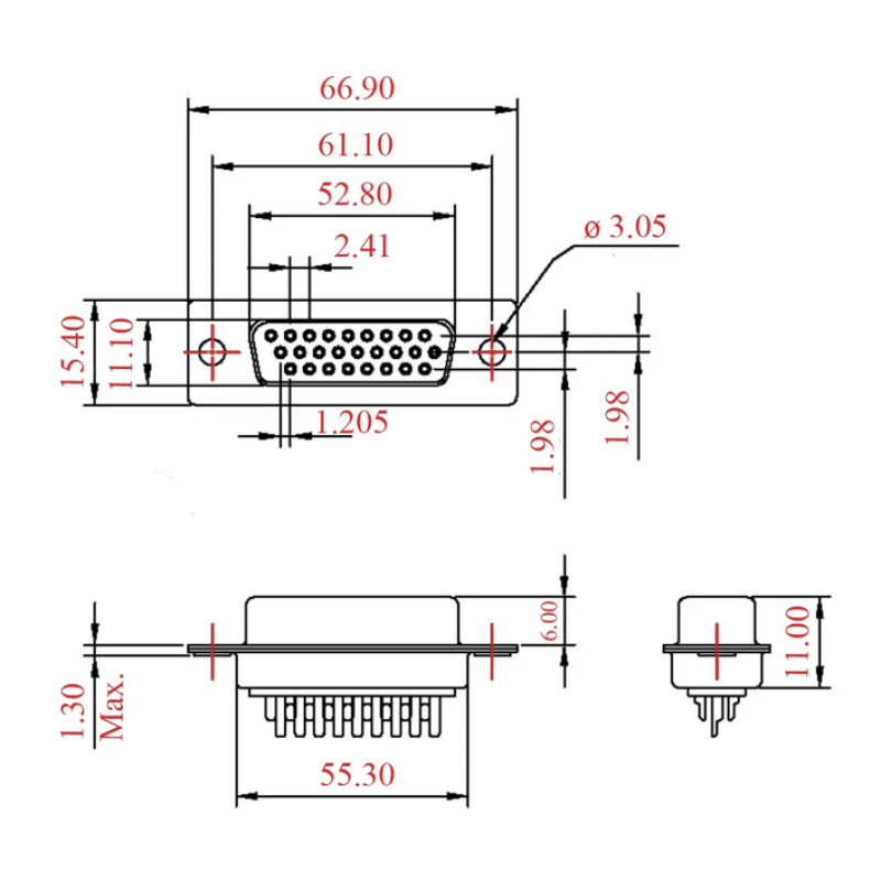 DBH-78M - Разъем кабельный D-SUB, штекер, 78-контактный, под пайку, высокой плотности