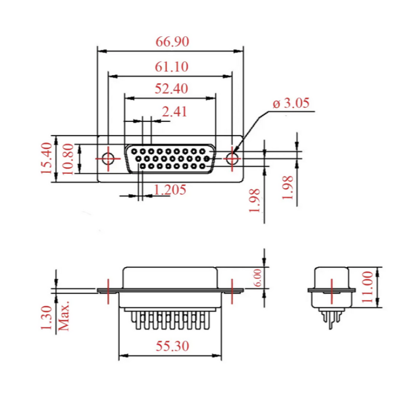 DBH-78F - Разъем кабельный D-SUB, гнездо, 78-контактный, под пайку, высокой плотности
