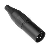 AC4MB - XLR 4 штекер, литі контакти, чорнений, затиск-крокодил, базова модель