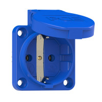 109-0b - Роз'єм SCHUKO, що вбудовується, гніздо S-NOVA TT, захисна кришка, фланець 50x50