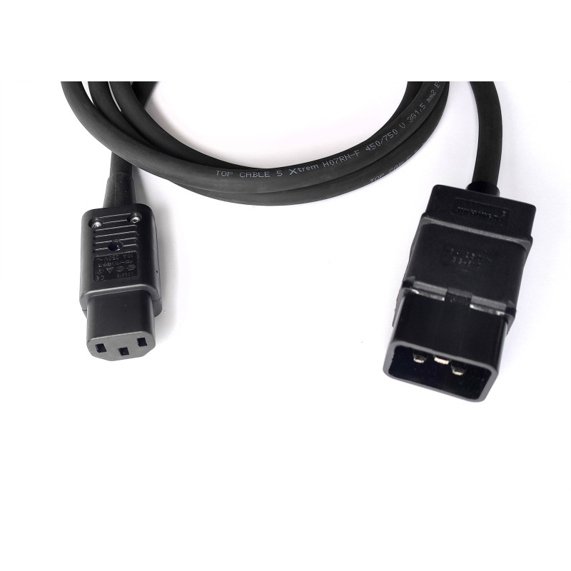 1T-MP19-01 Кабель cиловой в изоляции H07RN-F, эластичный, IEC 320 C20 штекер > C13 IEC320 гнездо