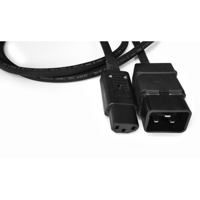 1T-MP19-01 Кабель cиловой в изоляции H07RN-F, эластичный, IEC 320 C20 штекер > C13 IEC320 гнездо