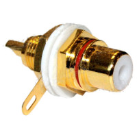 AC-6202-B - Панельный RCA гнездо, изолированный от земли, пайка, синее маркировочное кольцо