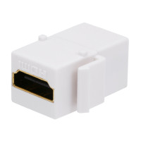 MNKS-HDMI-WH - Вставка-кейстон з прохідним адаптером HDMI-FF (гніздо-гніздо)  для мультимедійних настінних панелей