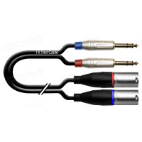1T-AIC32-00.1 - Аудиокабель переходной, 2x Jack 6,3 stereo штекер > 2x XLR 3 штекер