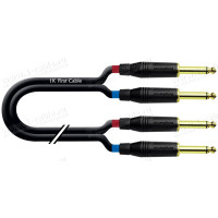 1T-A30-15C - Кабель звук стерео, паралельний, Basic, 2х Jack 6,3 mono штекер > 2х Jack 6,3