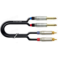 1T-AIC3-00.5 - Аудіокабель перехідний, 2х Jack 6,3 mono штекер > 2х RCA штекер