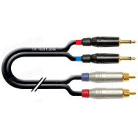 1T-AIC23-0.015 - Аудиокабель переходной, 2x Jack 3,5 mono штекер > 2x RCA штекер