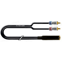 1T-AIC11-00.1 - Аудиокабель переходной, Jack 6,3 stereo гнездо > 2х RCA штекер, диаметр- 3.4x7.0 мм