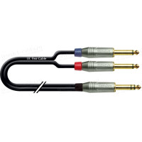 1T-AIC18-20 Аудіокабель здвоєна стерео-пара, Jack 6.3 стерео штекер > 2x Jack 6.3 моно штекер