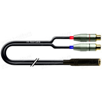 1T-AIC30-00.5 - Аудіокабель перехідний, Jack 6,3 stereo гніздо > 2x RCA гніздо, діаметр- 4.8х9.0 мм