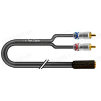 1T-AIC31-08 Аудиокабель переходной, Jack 3,5 stereo гнездо > 2x RCA штекер, диаметр- 4.8х9.0 мм
