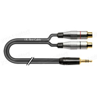 1T-AIC44-00.1 Аудіокабель перехідний, Jack 3,5 stereo штекер > 2x RCA гніздо, діаметр - 3.4x6.4 мм