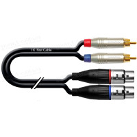1T-AIC08-00.1 - Аудіокабель перехідний, 2x XLR3 гніздо > 2x RCA штекер, роз'єми XLR