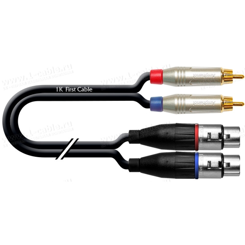 1T-AIC08-00.1 - Аудіокабель перехідний, 2x XLR3 гніздо > 2x RCA штекер, роз'єми XLR