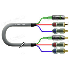 1T-AV1-01 Кабель комбинированный Basic: видео + стерео звук, 3x RCA > 3x RCA, диаметр- 7 мм