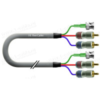 1T-AV2-01 Кабель комбинированный: видео + стерео звук, BNC + 2x RCA > BNC + 2x RCA, диаметр- 7 мм