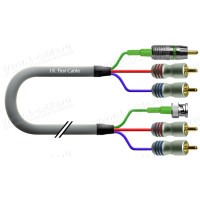 1T-AV0-01 Кабель комбінований: відео + стерео звук, 3x RCA > BNC + 2x RCA, діаметр - 7 мм