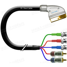 1T-AV6-01 Кабель комбинированный: SCART > 3x BNC штекер (видео RGB) + 2x RCA штекер (стерео звук)