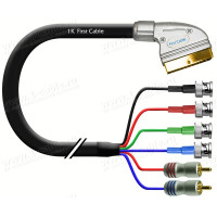 1T-AV12-01 Кабель комбінований: відео + звук, SCART > RGBS (4x BNC) + стерео звук (2x RCA)