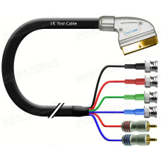 1T-AV12-01 Кабель комбинированный: видео + звук, SCART > RGBS (4x BNC) + стерео звук (2x RCA)