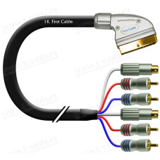 Кабель комбинированный SCART > 4x RCA + 2x S-Video (Аудио стерео вход-выход + Y/S Video вход-выход)