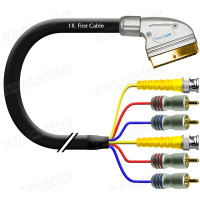 1T-AV82-20 Кабель комбинированный, SCART > 2x BNC (Video CST вход-выход) + 4x RCA (Аудио стерео вход-выход)