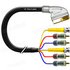 1T-AV82-01 Кабель комбинированный, SCART > 2x BNC (Video CST вход-выход) + 4x RCA (Аудио стерео вход-выход)