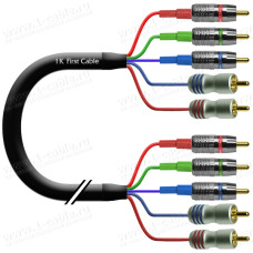 1T-AV40-01 Кабель комбинированный, Basic, видео RGB + стерео звук: 5x RCA штекер > 5x RCA штекер