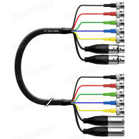 1T-AV38-00.5 Кабель комбінований, відео RGBHV + 2х балансний звук: 5x BNC штекер + 2x XLR гніздо