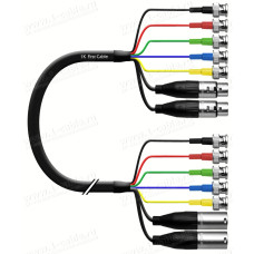 1T-AV38-00.5 Кабель комбинированный, видео RGBHV + 2х балансный звук: 5x BNC штекер + 2x XLR гнездо