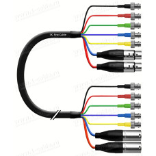 1T-AV39-01 Кабель-удлинитель комбинированный, видео RGBHV + 2х балансный звук: 5x BNC гнездо + 2x XLR гнездо