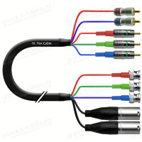 1T-AV43-15 Кабель комбинированный, видео RGB + стерео звук: 5x RCA штекер > 3x BNC штекер + 2x XLR штекер