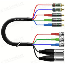 1T-AV43-01 Кабель комбинированный, видео RGB + стерео звук: 5x RCA штекер > 3x BNC штекер + 2x XLR штекер