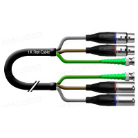 1T-AV41-001 Кабель комбинированный, видео HD-SDI + 2х балансный звук: BNC штекер + 2x XLR гнездо > BNC штекер