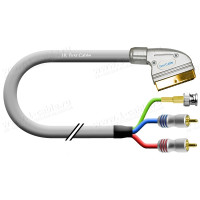 1T-AV25-01 Кабель комбінований: відео + звук, SCART (вхід) > BNC (CST Video) + 2x RCA штекер