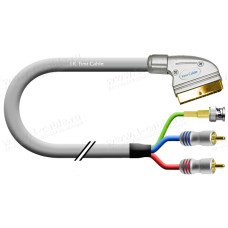 1T-AV25-01 Кабель комбинированный: видео + звук, SCART (вход) > BNC (CST Video) + 2x RCA штекер