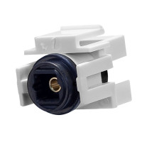 MNKS-FOTT-WH - Вставка-кейстон із прохідним адаптером S/PDIF Toslink (гніздо-гніздо) для мультимедійних настінних панелей