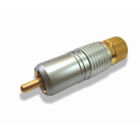 AC-MR-70A - Разъем RCA, кабельный штекер на кабель до 11 мм, позолоченные контакты