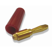 AC-MT-214-B - Роз'єм "banana" під кабель діам. до 4 мм, позолочений, корпус - чорний пластик