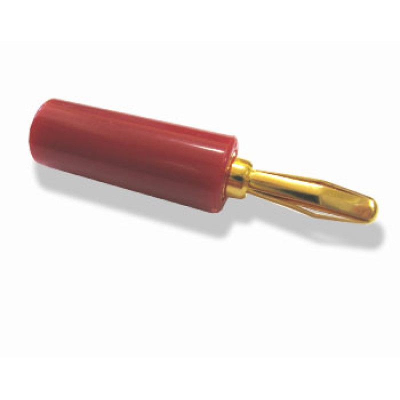 AC-MT-241-R - Разъем "banana" под кабель диам. до 8 мм, позолоченный, корпус - красный пластик