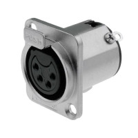 AC4FDZ - XLR 4 гніздо на панель, фланець D-типу, базова модель, колір-нікель, корпус-метал