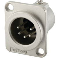 AC5MDZ - XLR 5 штекер на панель, фланець D-типу, базова модель, колір-нікель, корпус-метал