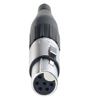 AC6AF - XLR 6 гніздо, литі контакти, нікель, затиск-крокодил, базова модель, на кабель діам. 3.0-6.5 мм