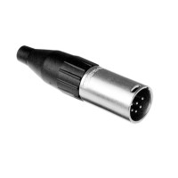 AC6AM - XLR 6 штекер, литі контакти, нікель, затиск-крокодил, базова модель, на кабель діам. 3.0-6.5 мм