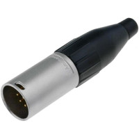 AC7MJ - XLR 7 штекер, литые золоч. контакты, никель, зажим-крокодил, увеличенный хвостовик