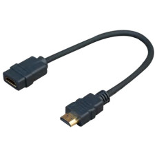 ADHDMIMF0.2м - Переходной цифровой кабель HDMI штекер > HDMI гнездо, длина 0.2 м, цвет - чёрный