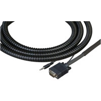 AMVGAMJ3 Броньований кабель VGA зі звуком, штекер (15 пін) + Jack 3.5 stereo > штекер (15 пін)